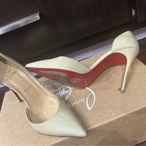 Christian Louboutin Beige and Red Stiletto Heels